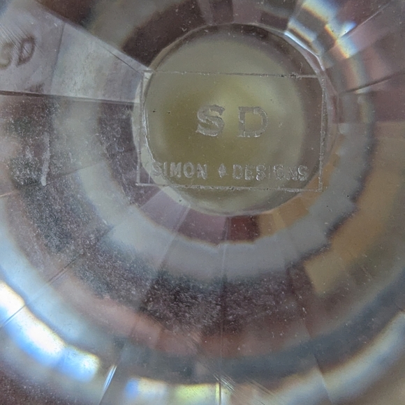 Vintage Simon Designs Lead Crystal Glass Tiered Candlestick Holders - Set of 2 - Picture 12 of 12